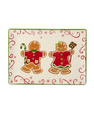 Holiday Magic Gingerbread Rectangular Platter, 14" x 10"