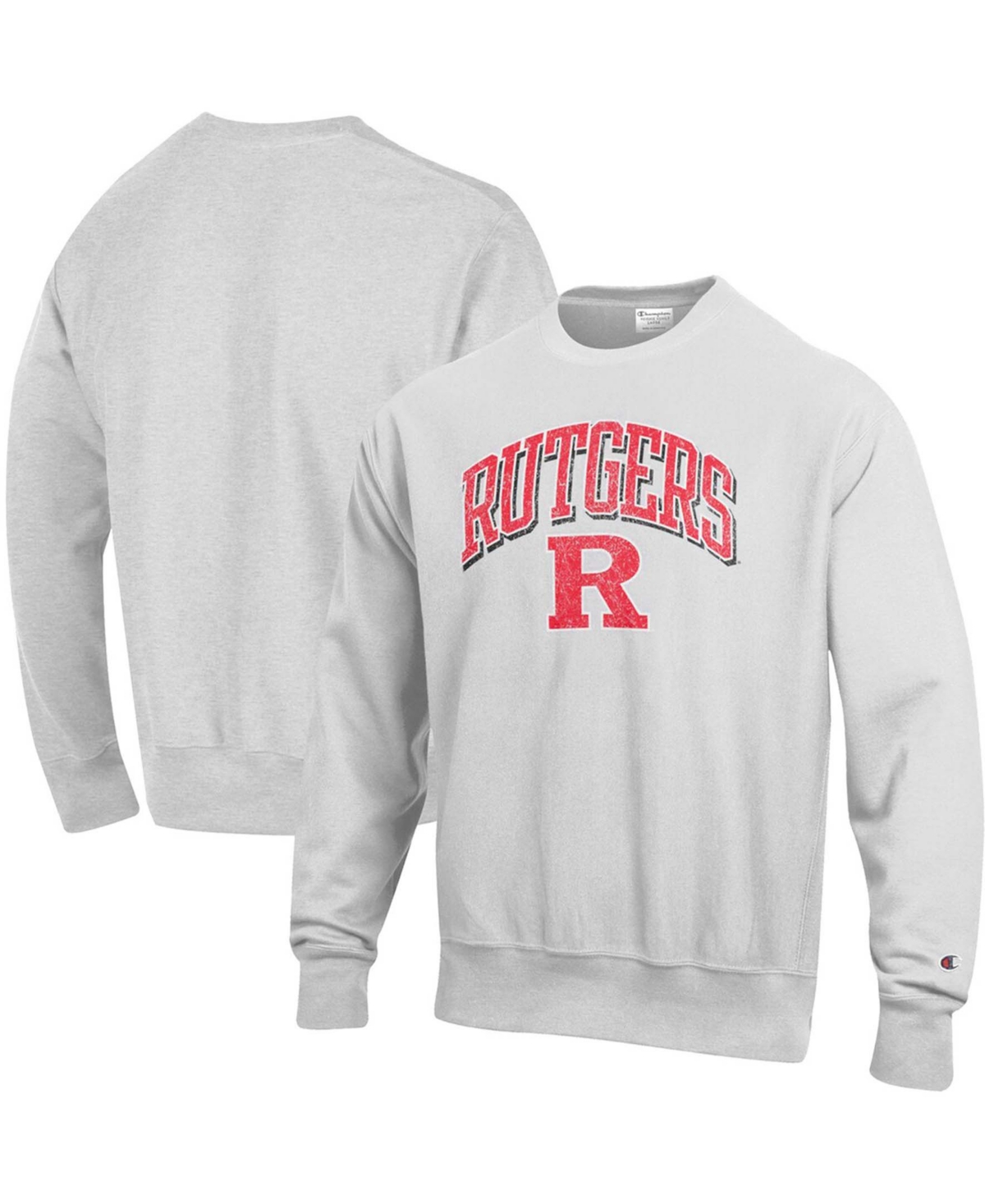 Men's Gray Rutgers Scarlet Knights Arch Over Logo Reverse Weave Pullover Sweatshirt