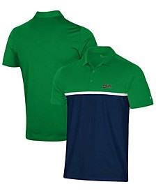 Men's Navy and Green Notre Dame Fighting Irish HeatGear Game Day Polo Shirt