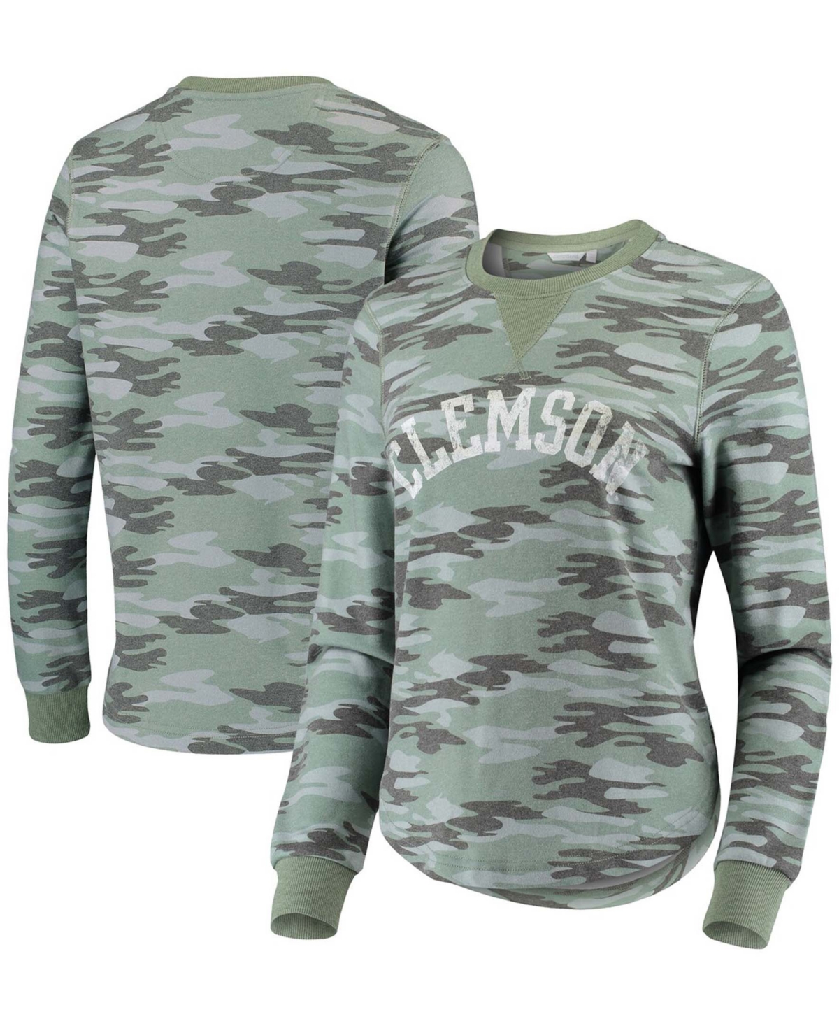 Women's Camo Clemson Tigers Comfy Pullover Sweatshirt - Camo