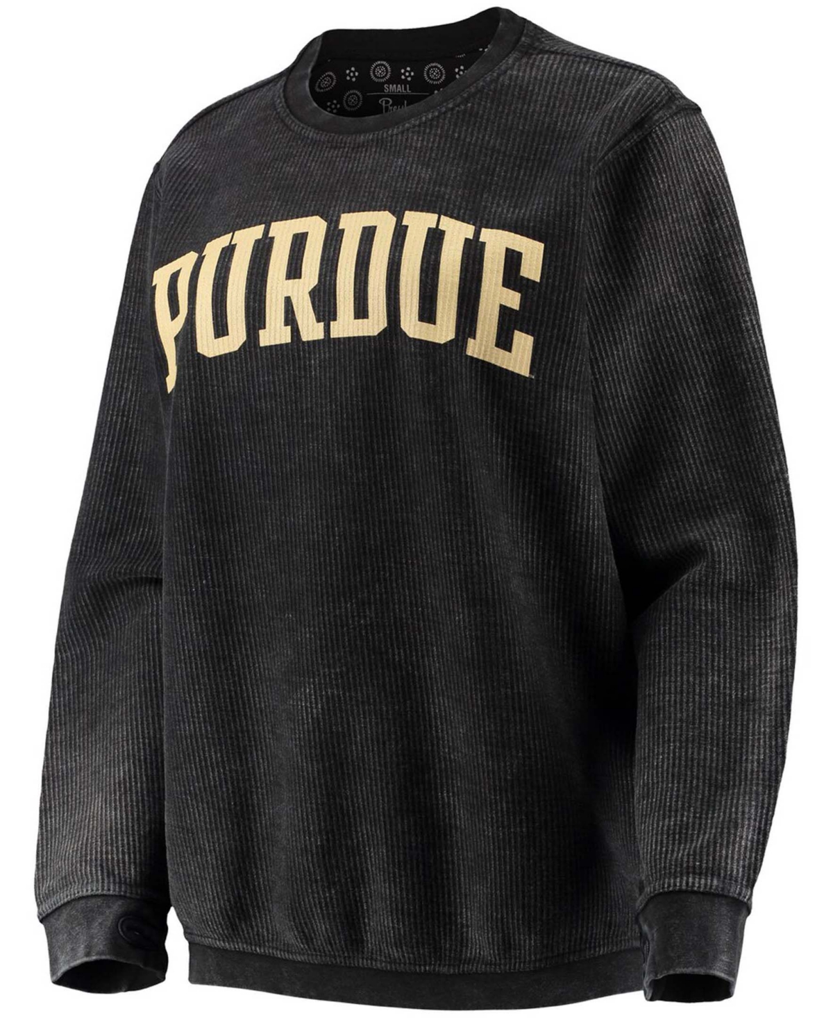 Women'sPurdue Boilermakers Comfy Cord Vintage-Like Wash Basic Arch Pullover Sweatshirt - Black