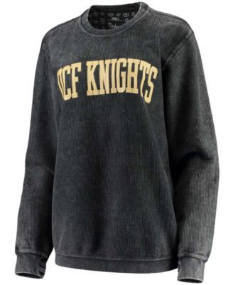 Women's Black UCF Knights Comfy Cord Vintage-Like Wash Basic Arch Pullover Sweatshirt