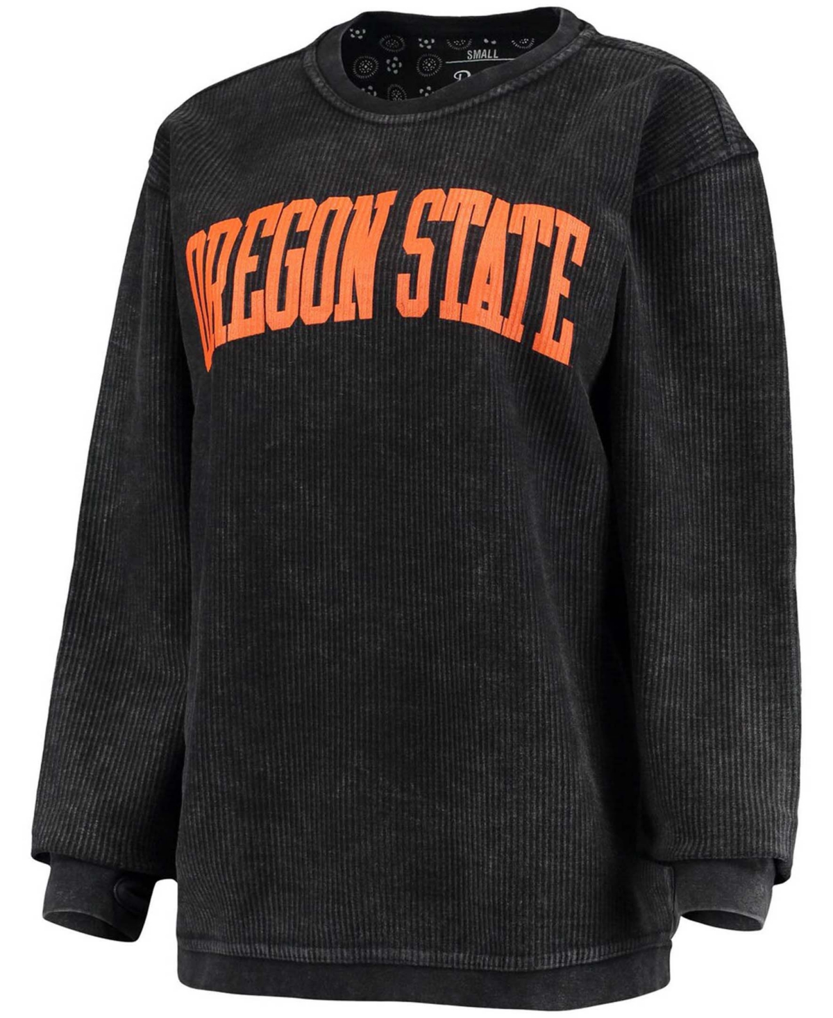 Women'sOregon State Beavers Comfy Cord Vintage-Like Wash Basic Arch Pullover Sweatshirt - Black