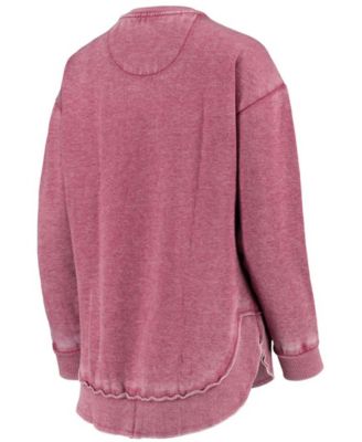 Women's Cardinal Arkansas Razorbacks Vintage-Like Wash Pullover Sweatshirt