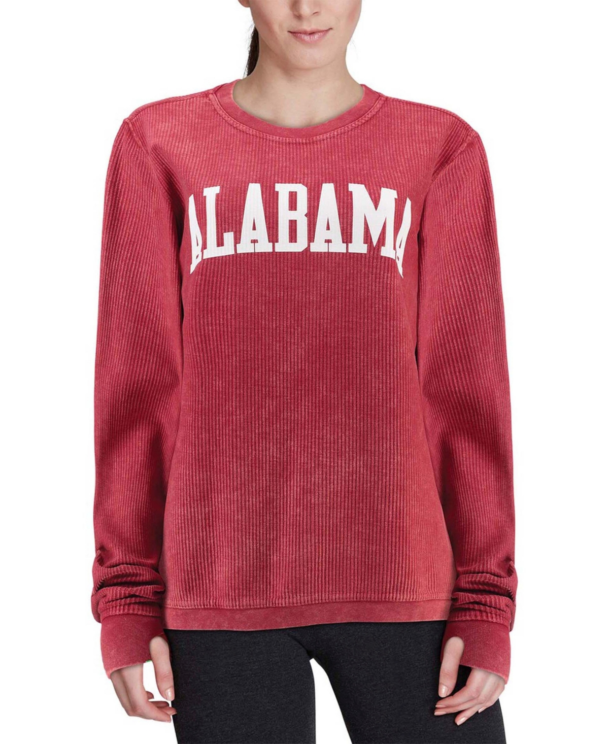 Women'sAlabamaTide Comfy Cord Vintage-Like Wash Basic Arch Pullover Sweatshirt - Crimson