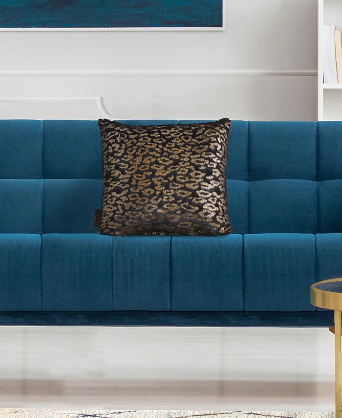 Juicy Couture Yesi Black Plush Decorative Pillow, 18" x 18" & Reviews