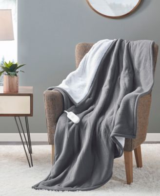 Electric Reversible Fleece to Sherpa Throw, 50" x 60"