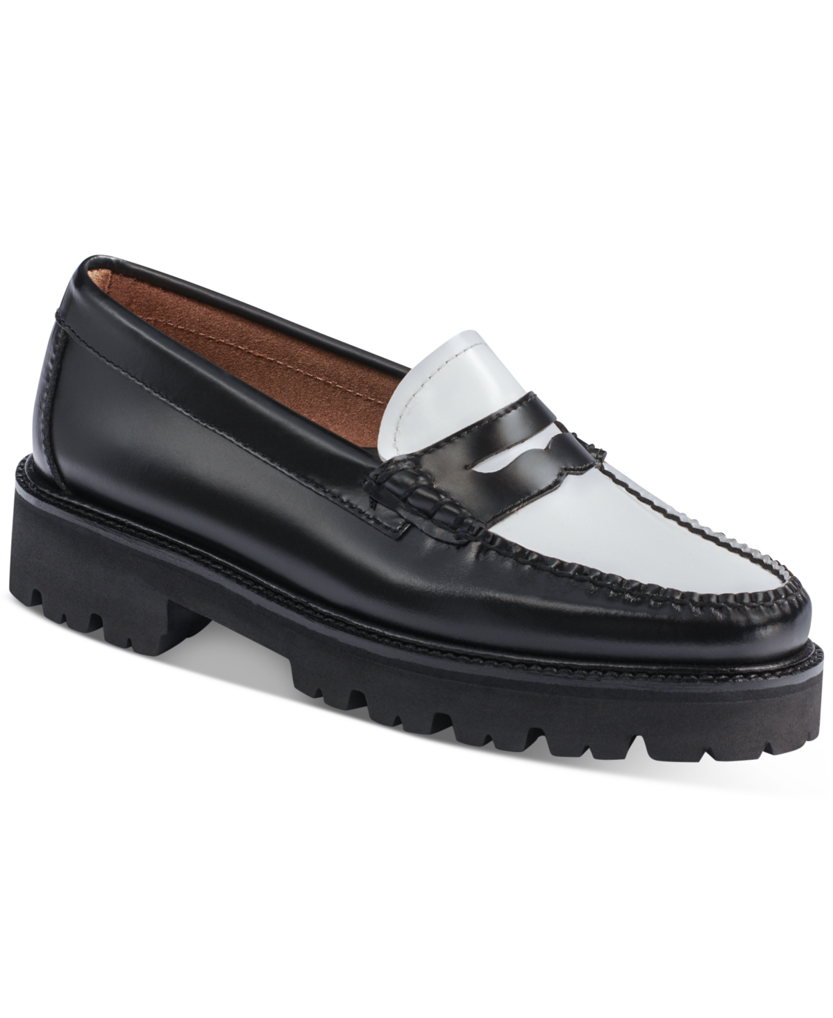 Shop Gh Bass G.h.bass Women's Whitney Super Lug Sole Loafer Flats In Black,white