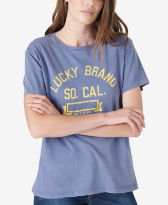 Lucky Brand Pink Boyfriend Cotton Graphic T-shirt in Gray