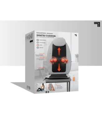 Sharper Image Massage Seat Topper 4-Node Shiatsu with Heat & Vibration