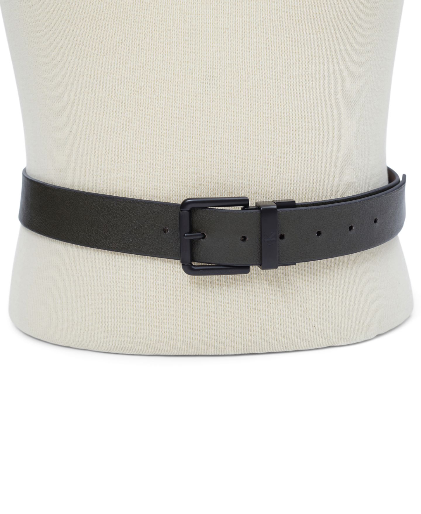 Мужской ремень Calvin Klein 38MM Pebble Grain Reversible Jean Belt, цвет: Чёрный / Коричневый — фото 8