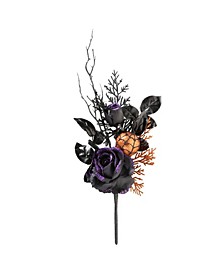 20" Halloween Rose and Ornament Pick Pair