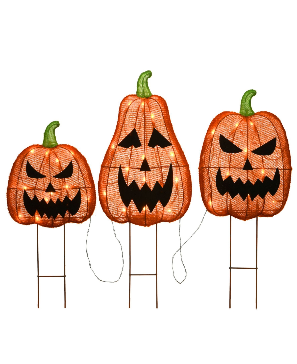 26" Pre-Lit Jack-o-Lantern Garden Stakes - Orange