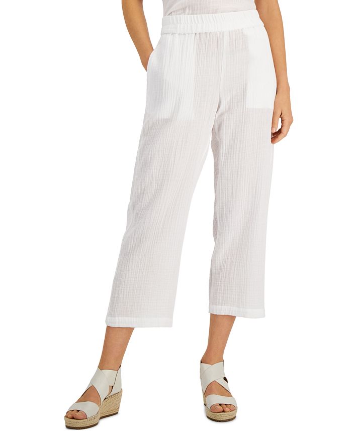Eileen Fisher Organic Cotton Gauze Pants Macy's