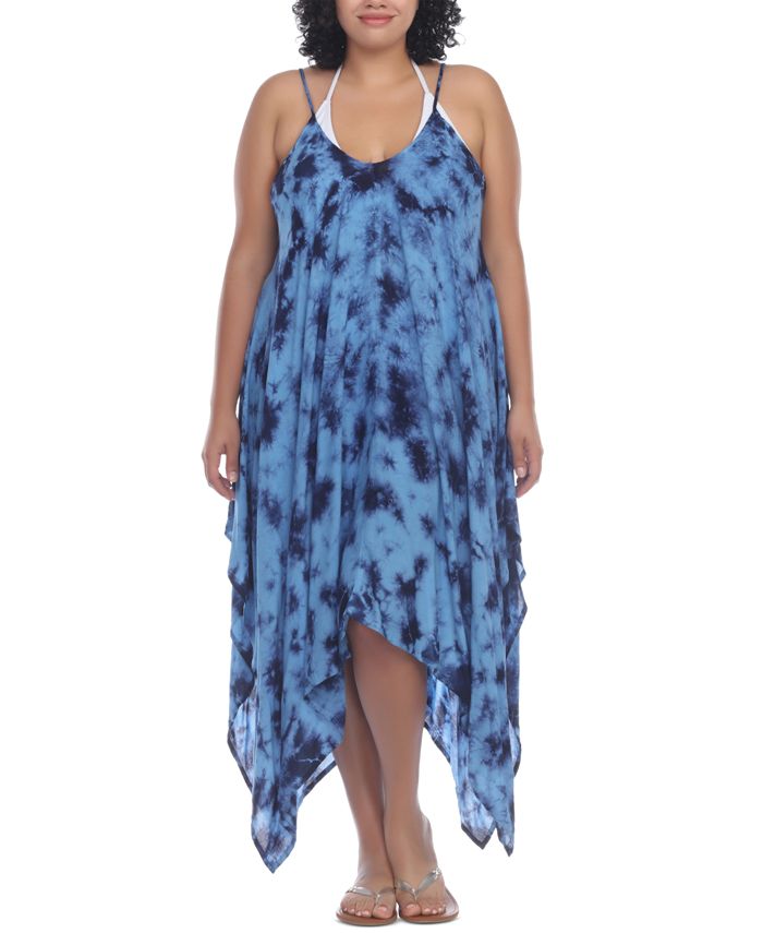 Raviya Plus Size TieDyed HandkerchiefHem CoverUp Dress Macy's