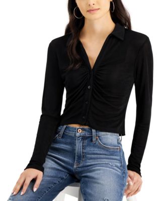 Just Polly Juniors' Ruched-front Polo 