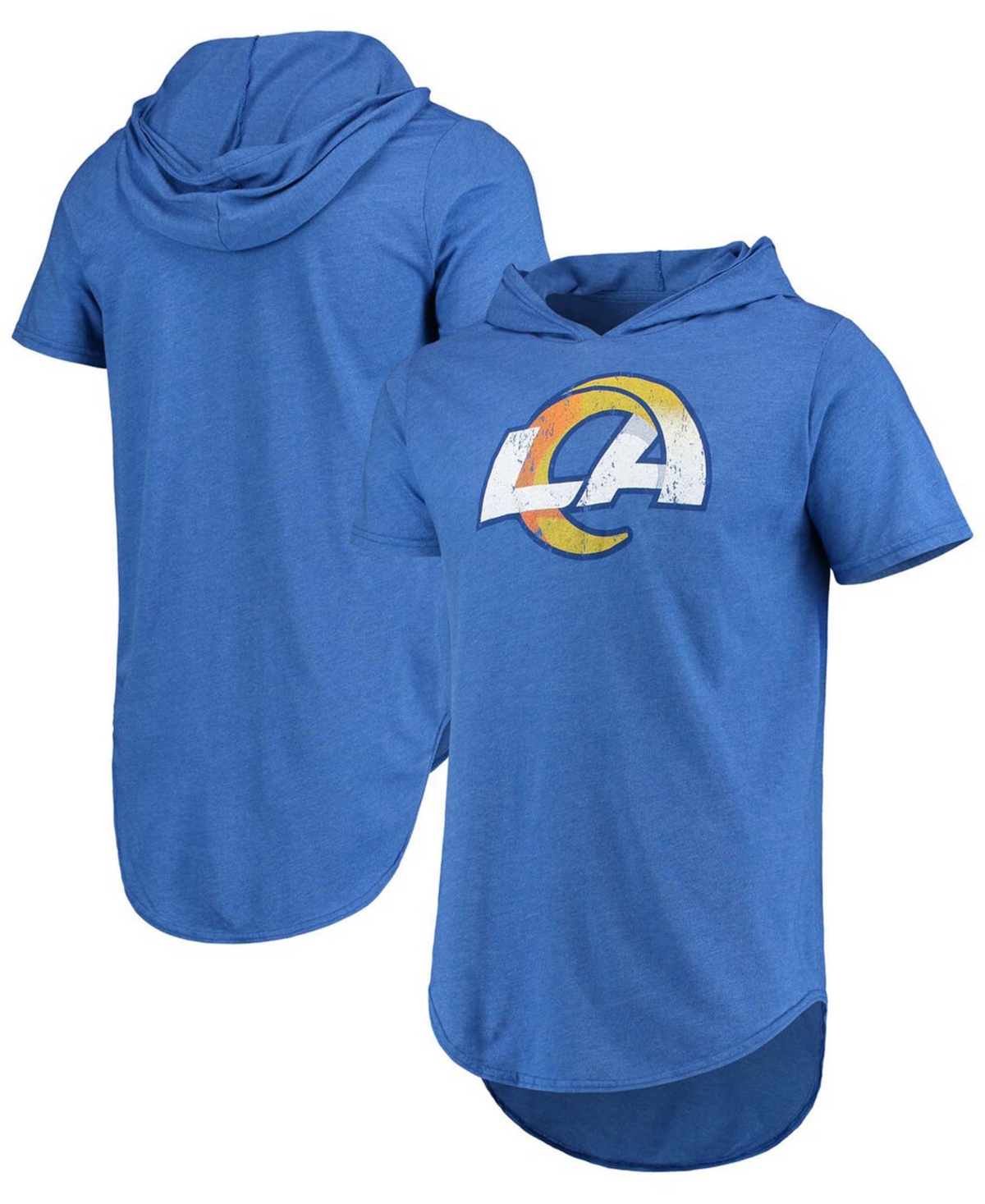 Men's Royal Los Angeles Rams Primary Logo Tri-Blend Hoodie T-shirt - Royal Blue
