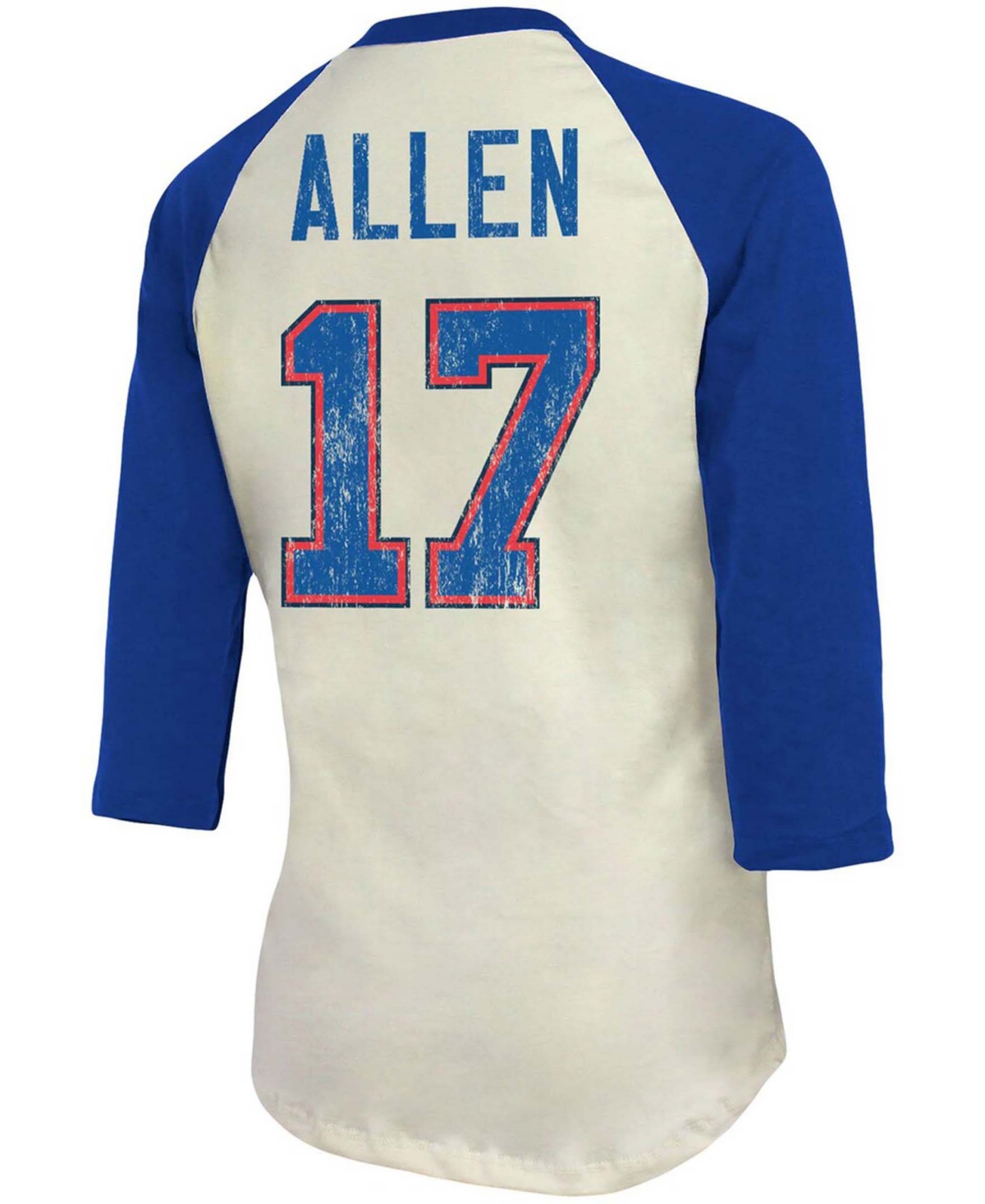 Women's Josh Allen Royal Buffalo Bills Player Raglan Name Number 3/4 Sleeve T-shirt - Royal Blue