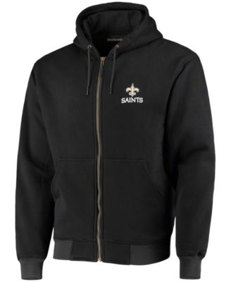 Men's Black New Orleans Saints Craftsman Thermal Lined Full-Zip Hoodie