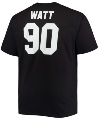 Men's Big and Tall T.J. Watt Black Pittsburgh Steelers Player Name Number T-shirt