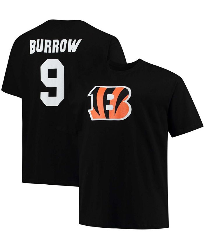 Fanatics Men's Big and Tall Joe Burrow Black Cincinnati Bengals Player Name  Number T-shirt - Macy's