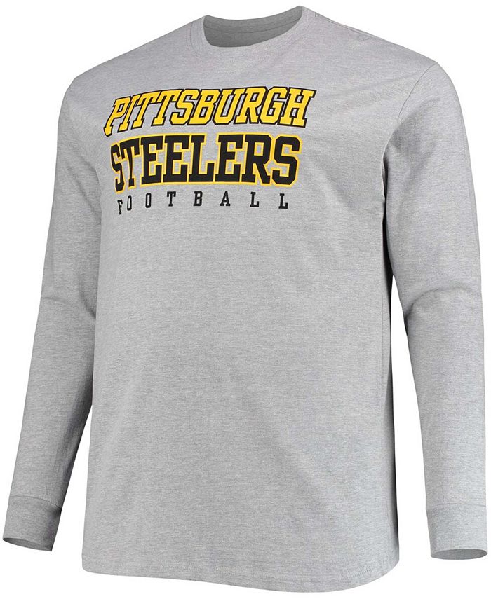 Fanatics Men's Big and Tall Heathered Gray Pittsburgh Steelers Practice