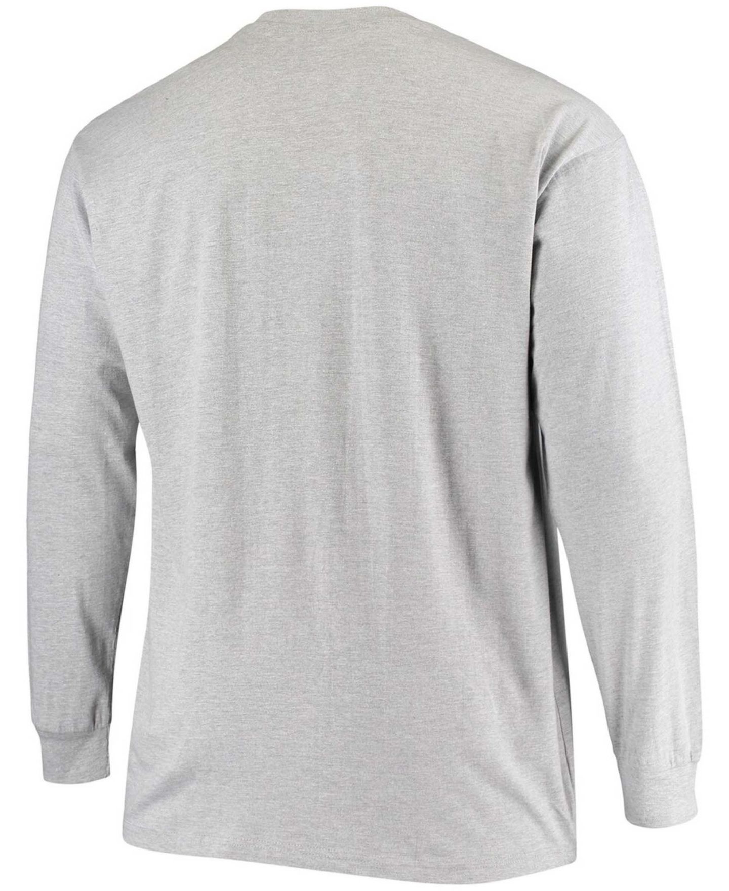 Мужская футболка Fanatics Big and Tall Heathered Gray New Orleans Saints Practice Long Sleeve — фото 2