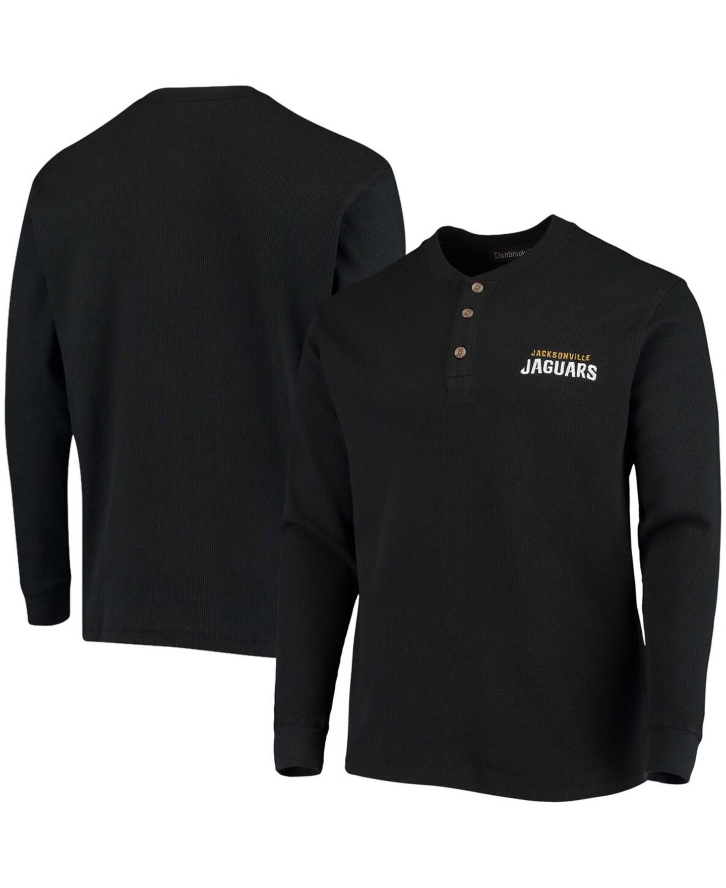 Мужская футболка Dunbrooke Black Jacksonville Jaguars Maverick Thermal Henley Long Sleeve — фото 1