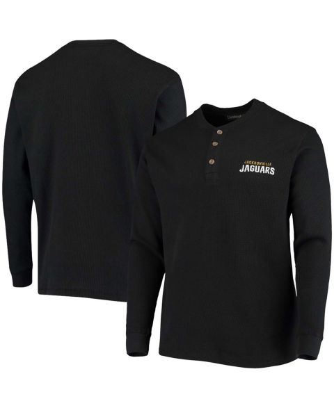 Мужская футболка Dunbrooke Black Jacksonville Jaguars Maverick Thermal Henley Long Sleeve