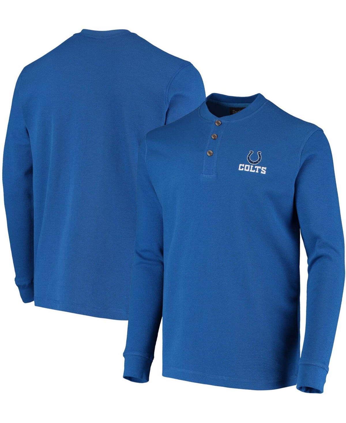 Men's Royal Indianapolis Colts Maverick Thermal Henley Long Sleeve T-shirt - Royal Blue
