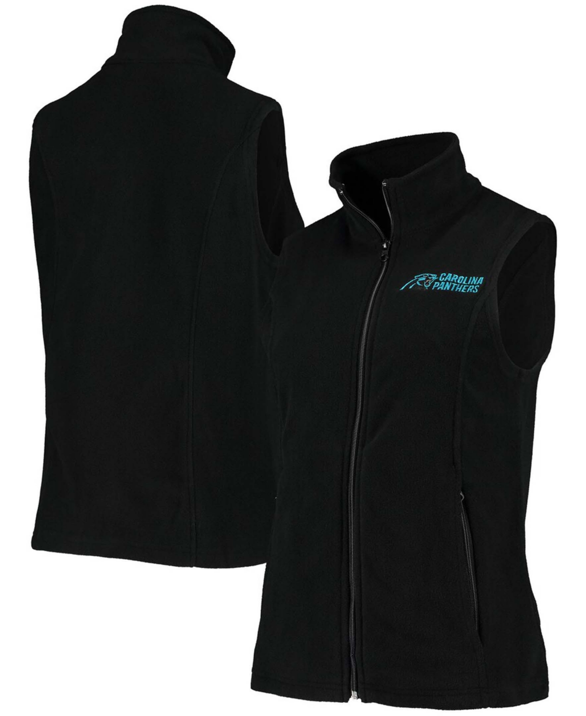 Women's Carolina Panthers Black Houston Fleece Full-Zip Vest - Black