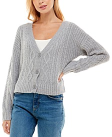 Juniors' Cable-Knit Cardigan