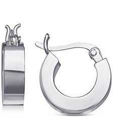 Wide Polished Small Hoop Earrings in Sterling Silver, 15mm, Created for Macy's