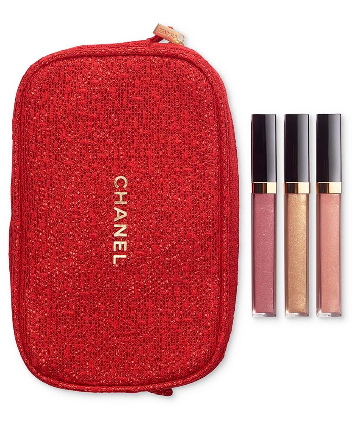 CHANEL, Makeup, Chanel Lipgloss Trio Set 19 Bourgeoisie 722 Noce Moscata  712 Melted Honey