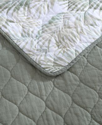 CLOSEOUT! Maui Palm Cotton Reversible 3 Piece Quilt Set, Full/Queen