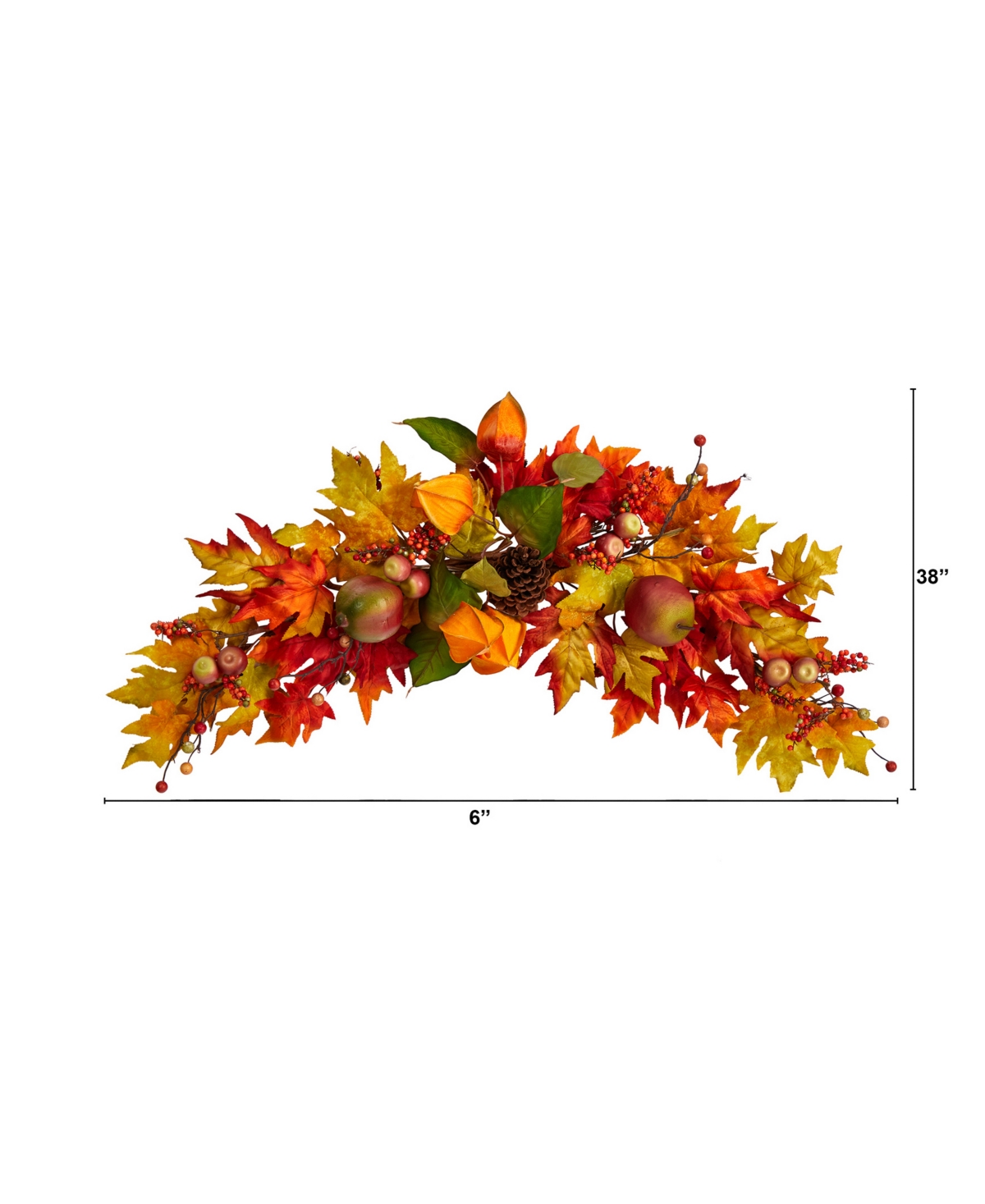 NEARLY NATURAL 38" AUTUMN MAPLE LEAF BERRY ARTIFICIAL SWAG 