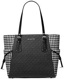 Signature Hounds-tooth Voyager East West Tote