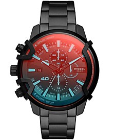 Men's Griffed Chronograph Black Stainless Steel Bracelet Watch, 48mm