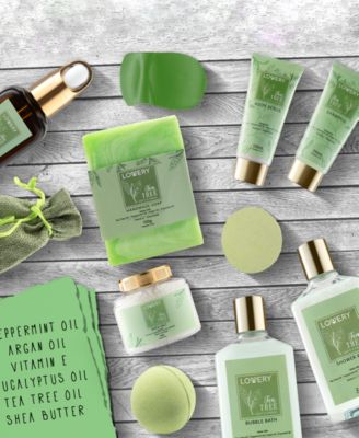 Tea Tree Home Spa Body Care Gift Set, Natural Bath Gift Basket, 15 Piece