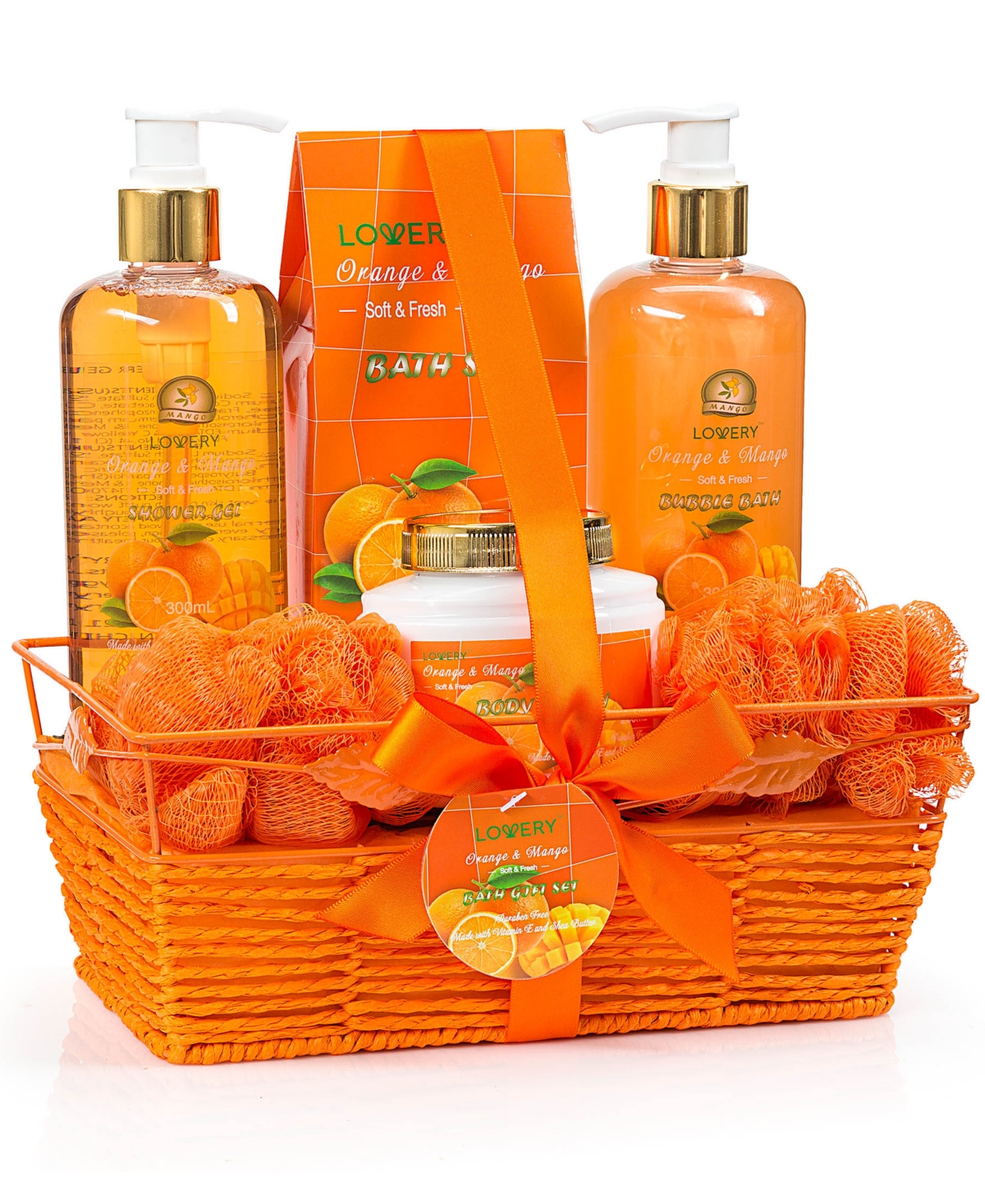 Lovery Orange Mango Body Care Gift Set, 7 piece