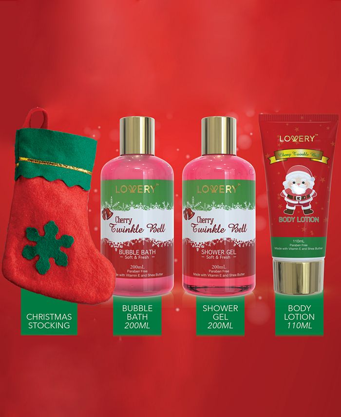 Lovery Cherry Twinkle Bell Christmas Gift Set, Bath and Body Care ...