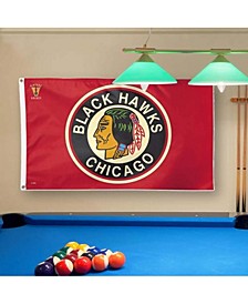 Multi Chicago Blackhawks Throwback Logo 3' x 5' Deluxe Flag