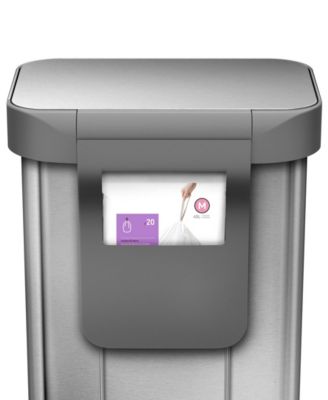 45 Liter Rectangular Liner Rim Steel Kitchen Trash Can with Liner Pocket