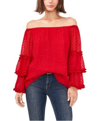 womens red dressy tops