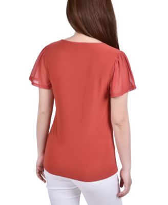 Women's Studded Top with Mesh Details