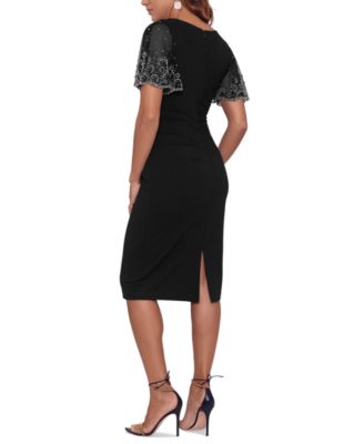 Betsy & Adam Embellished-Sleeve Sheath Dress - Macy's