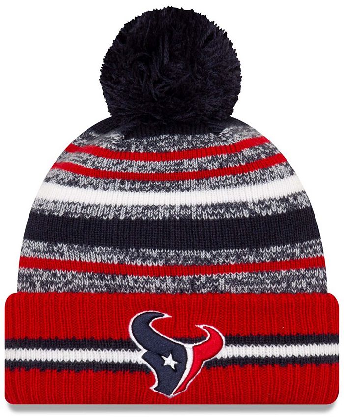 New Era - Houston Texans 2021 Sideline Sport Official Pom Cuffed Knit Hat
