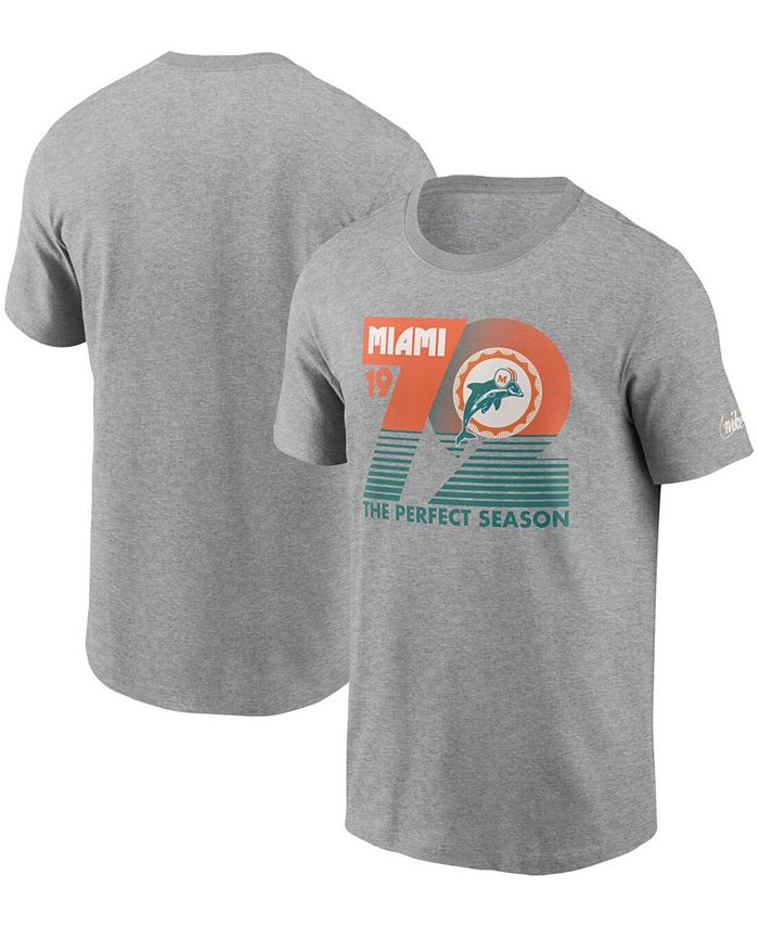 Nike Men's Heathered Gray Miami Dolphins Hometown Collection 1972 T-Shirt -  Macy's