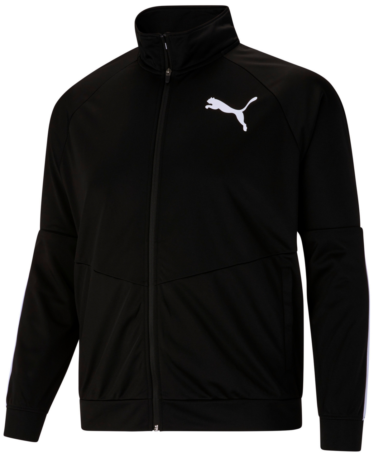 Puma Men's Contrast Logo Tricot Jacket 2.0 In Black,white
