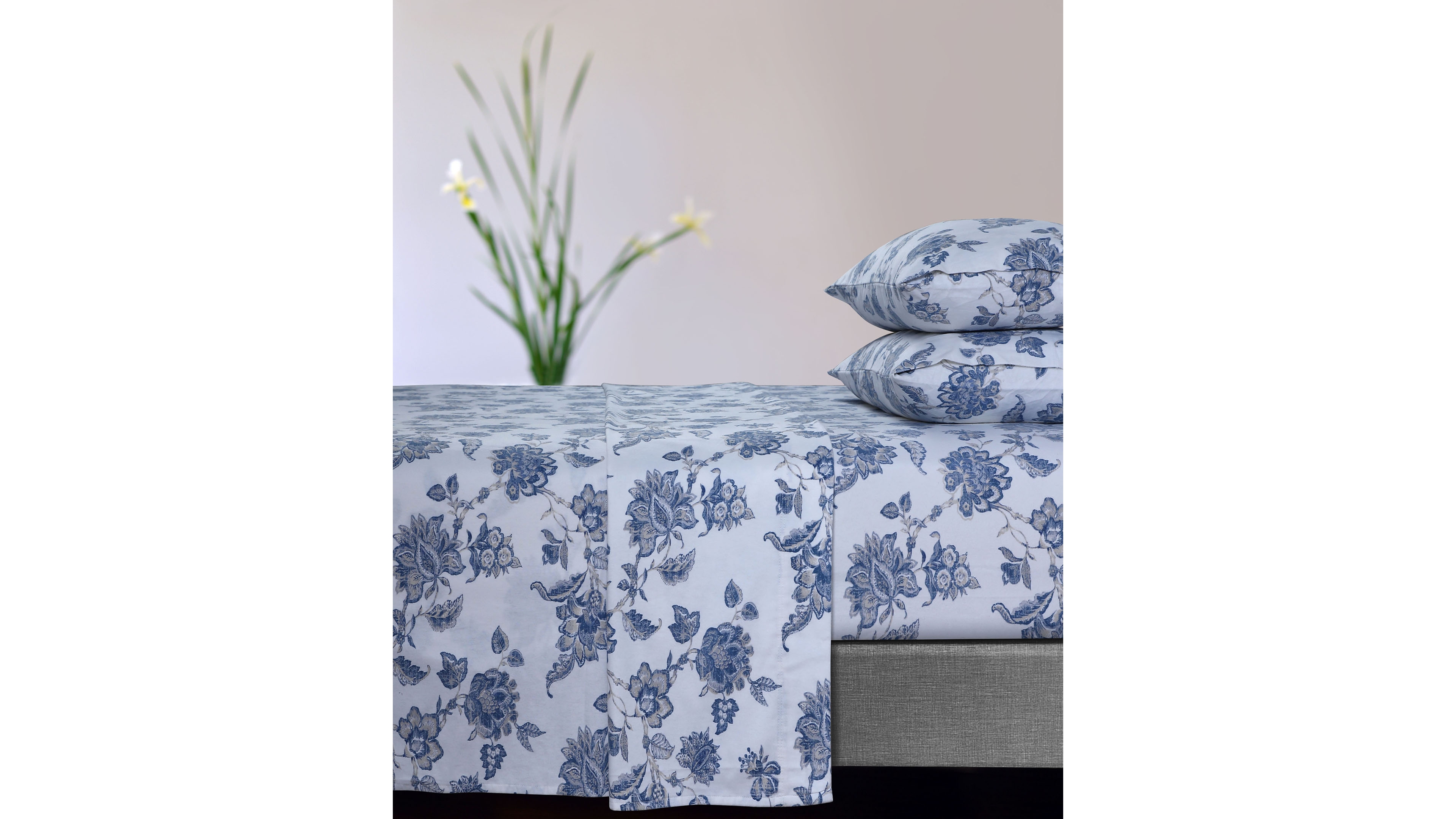 Tribeca Living Ayana Floral Flannel Extra Deep Pocket 4 Piece Sheet Set, King